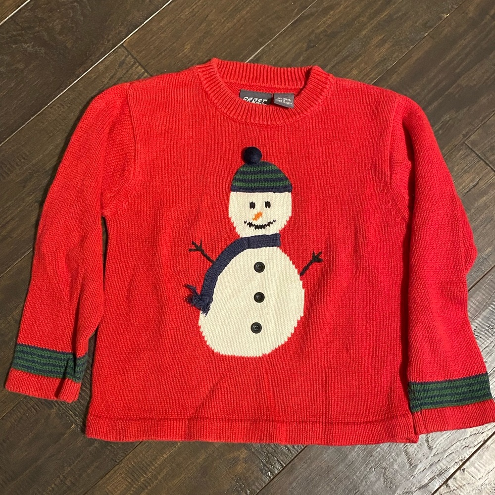 Kids unisex Frost brand red Snowman Sweater